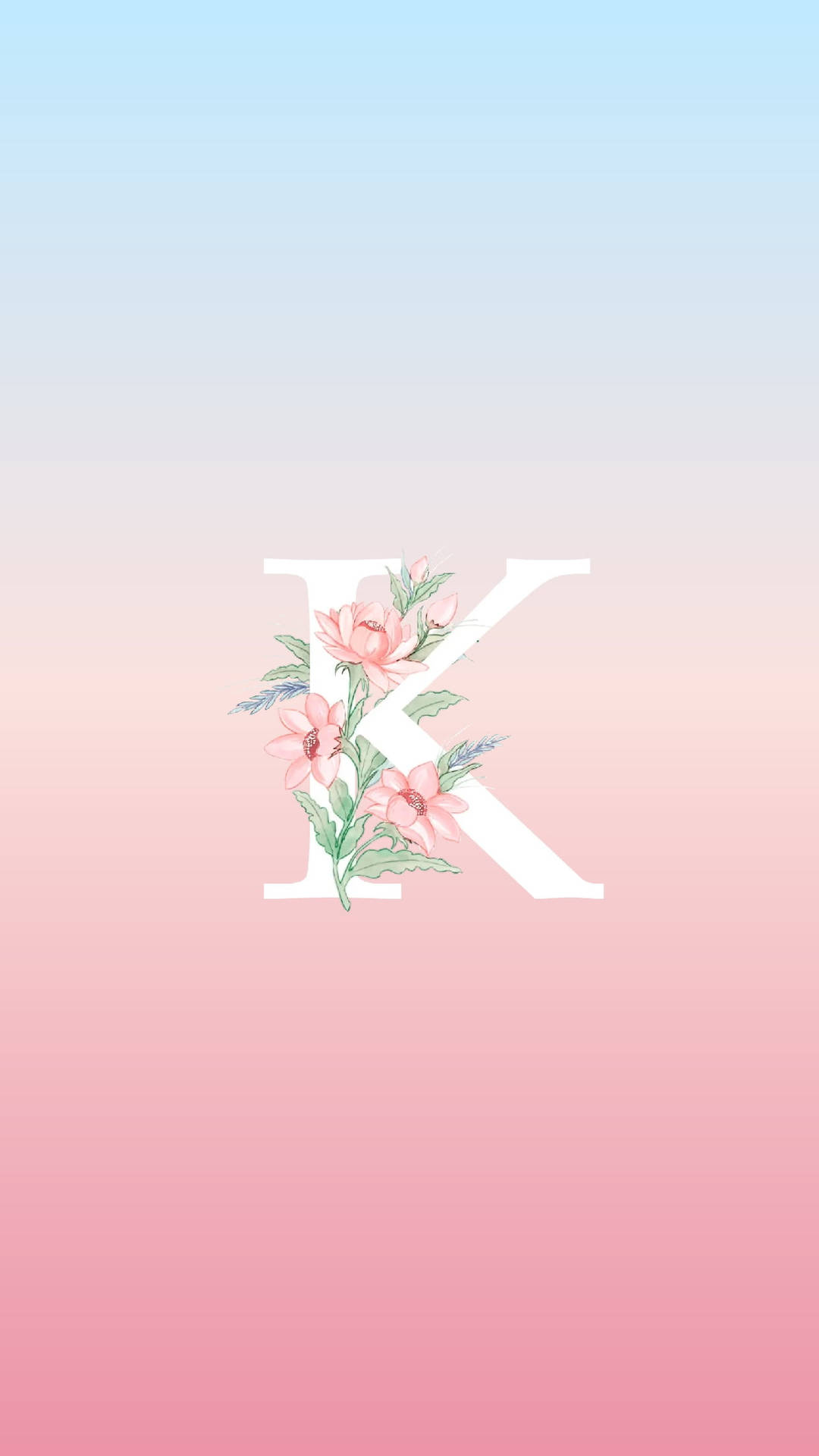Floral Gradient K Alphabet