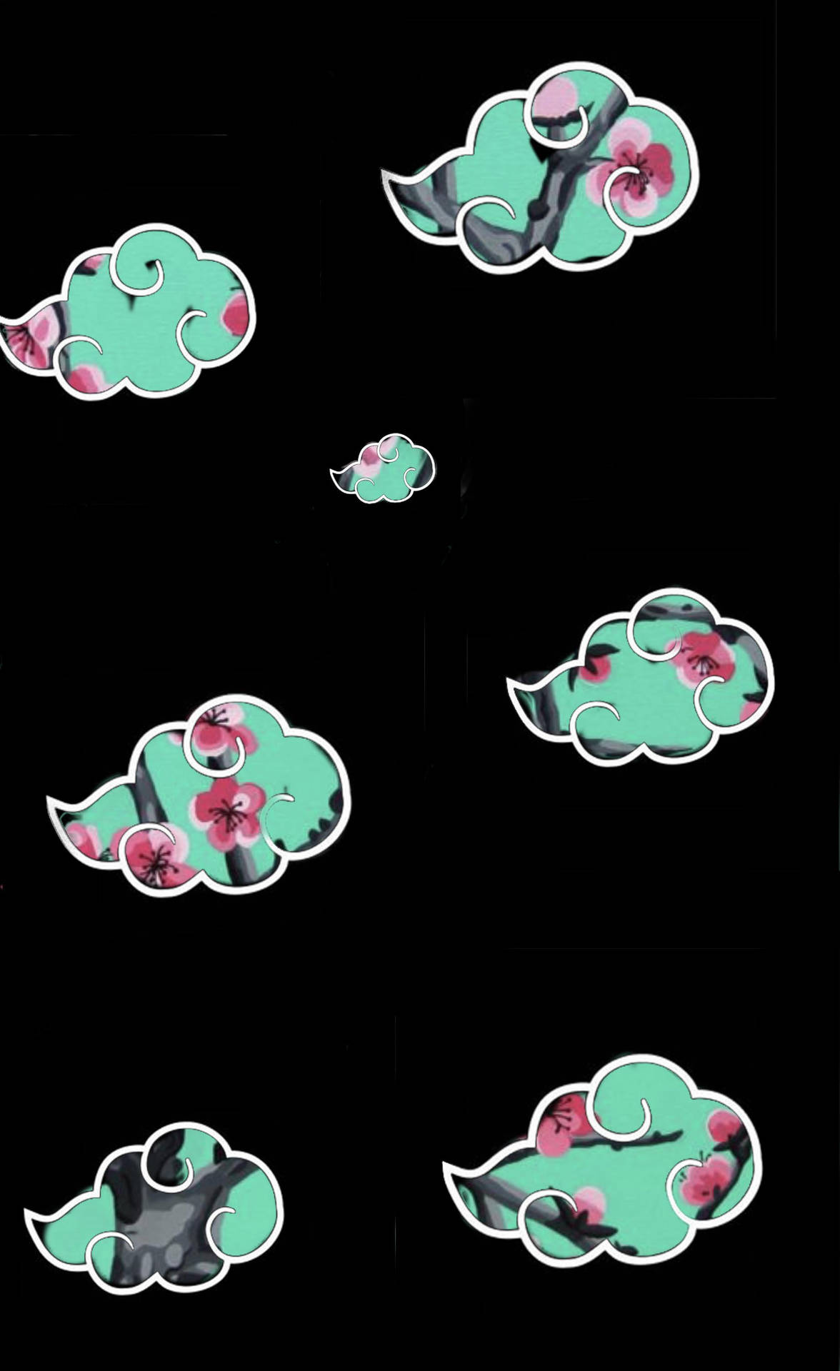 Floral Green Akatsuki Cloud Iphone Background