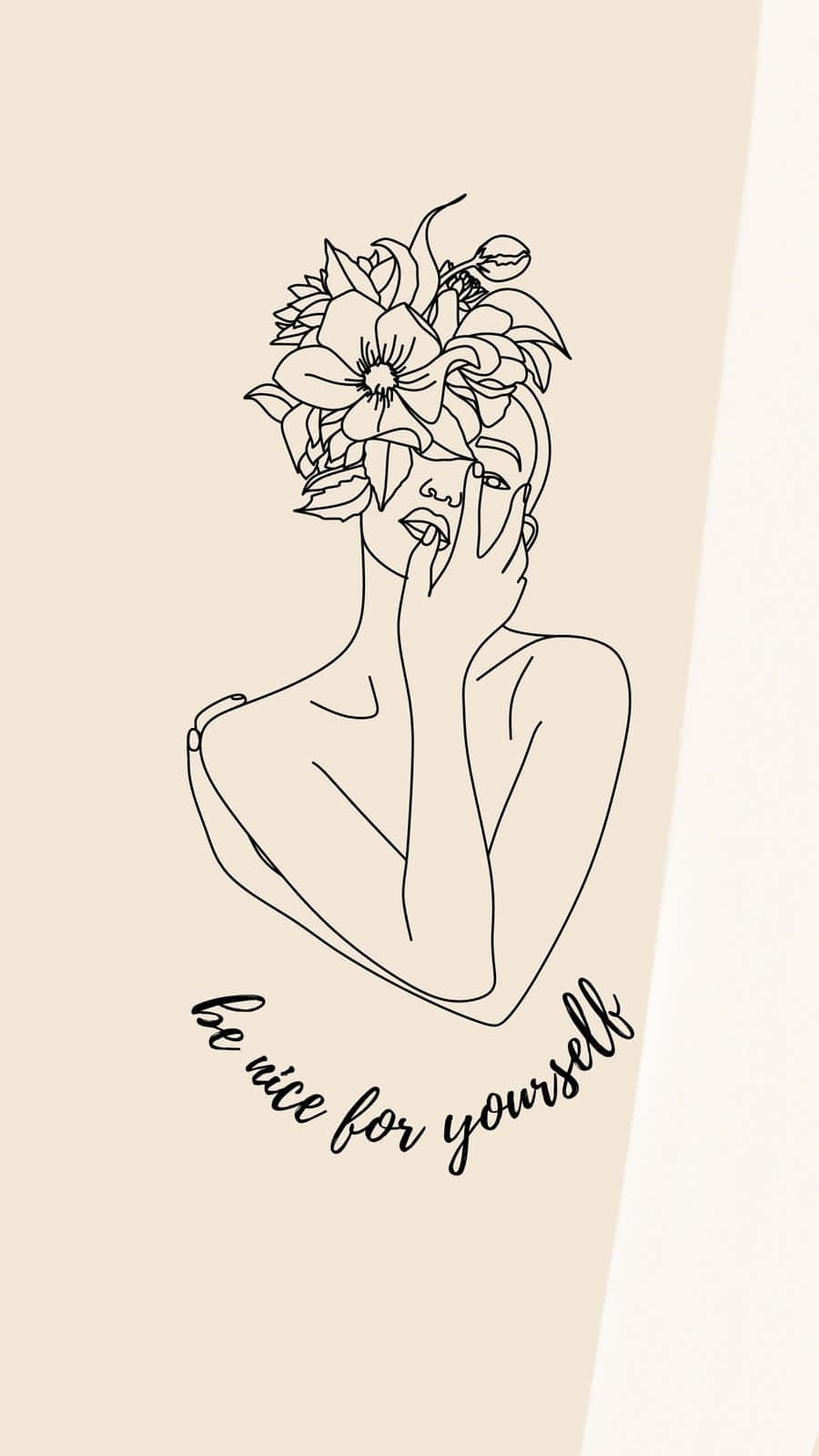 Floral Headed Figure Self Love Illustration Background