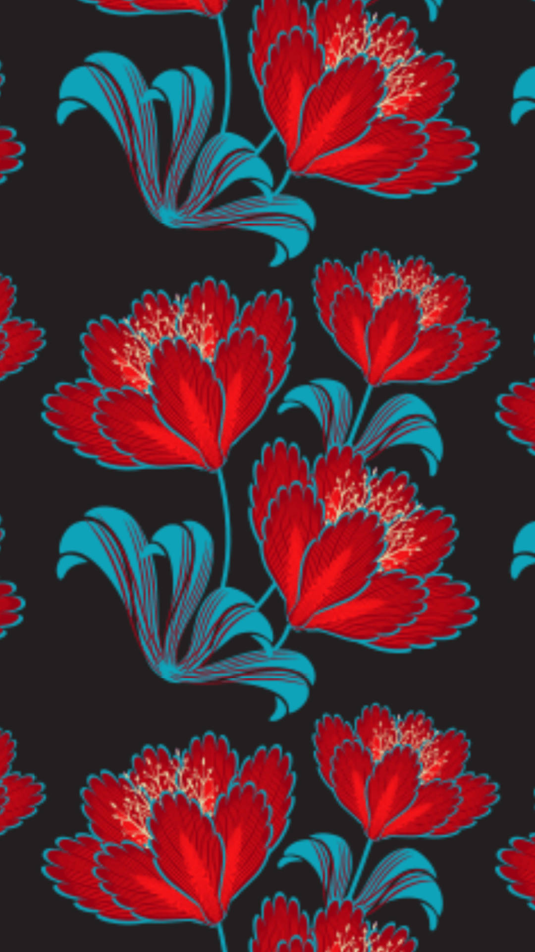 Floral Iphone Stylised Red Flower