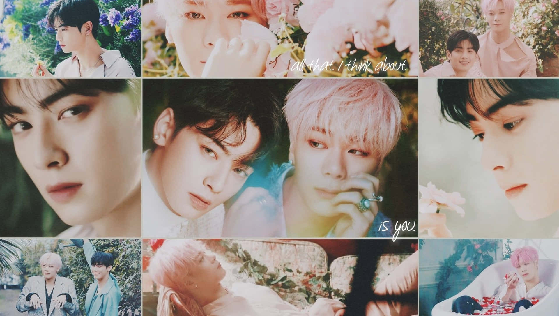 Floral_ Kpop_ Group_ Collage Background