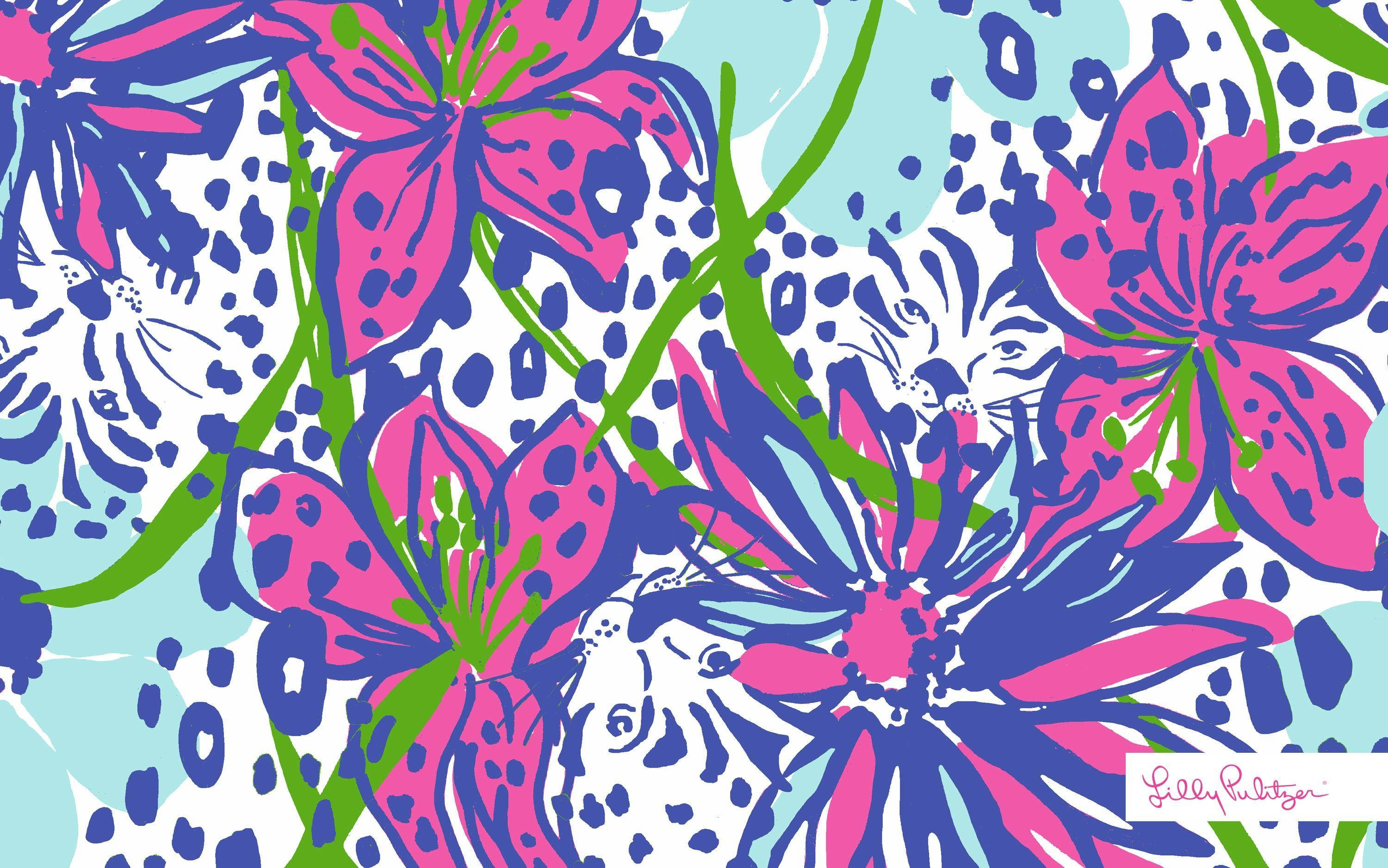 Floral Leopard Lilly Pulitzer Desktop Background