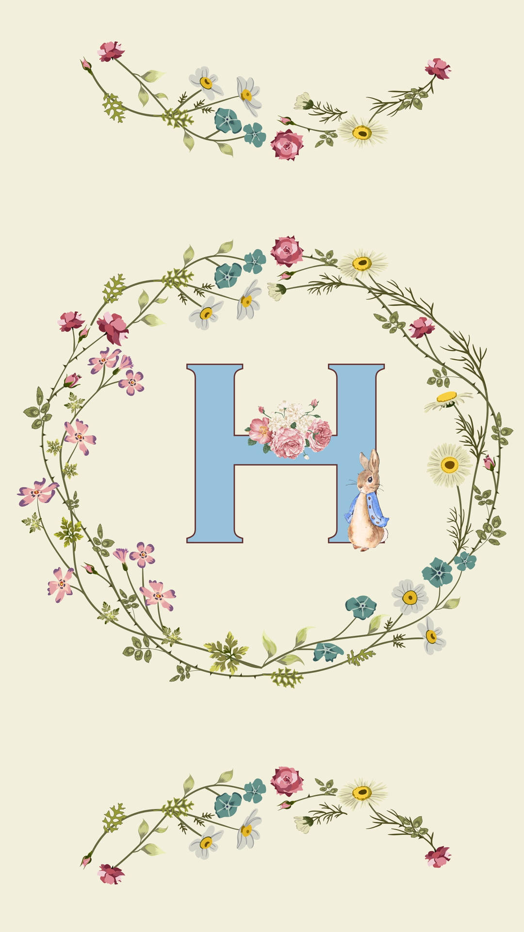 Floral Letter H Background