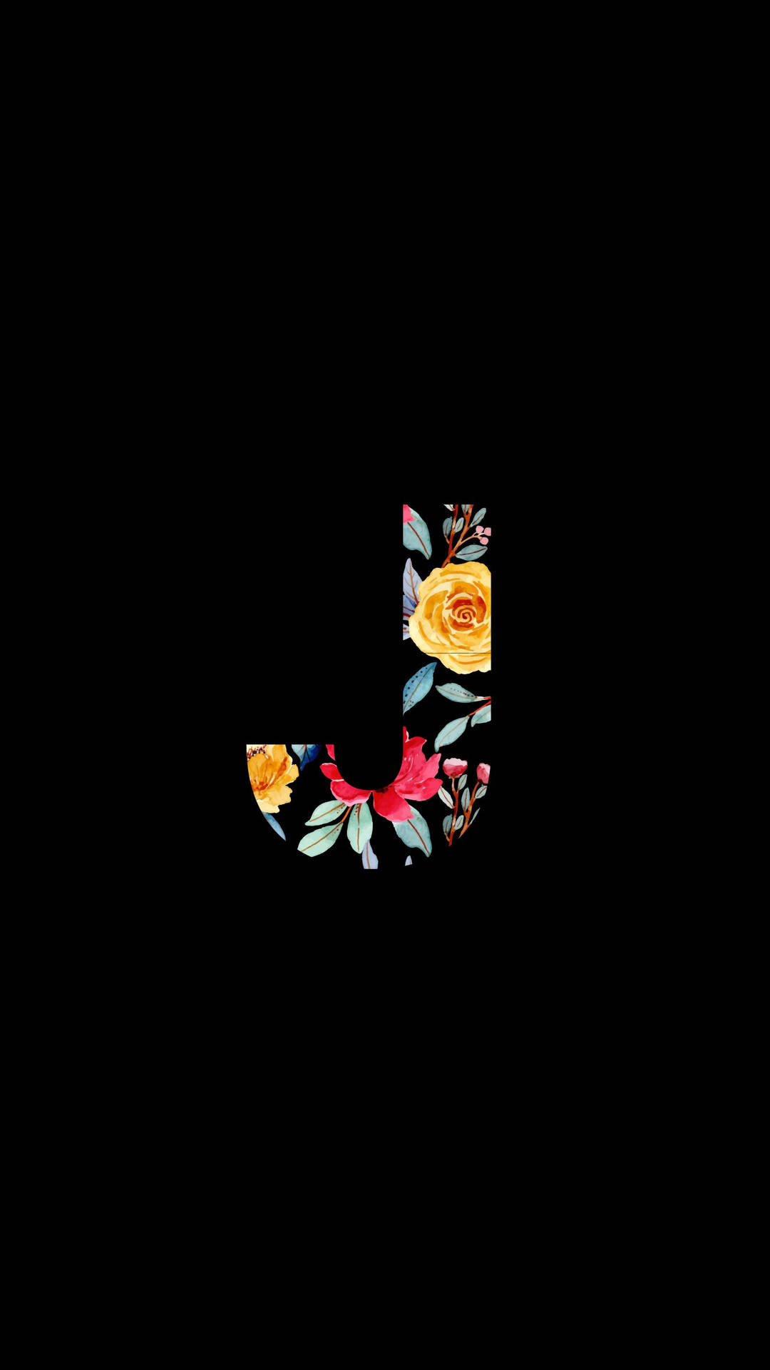 Floral Letter J Background