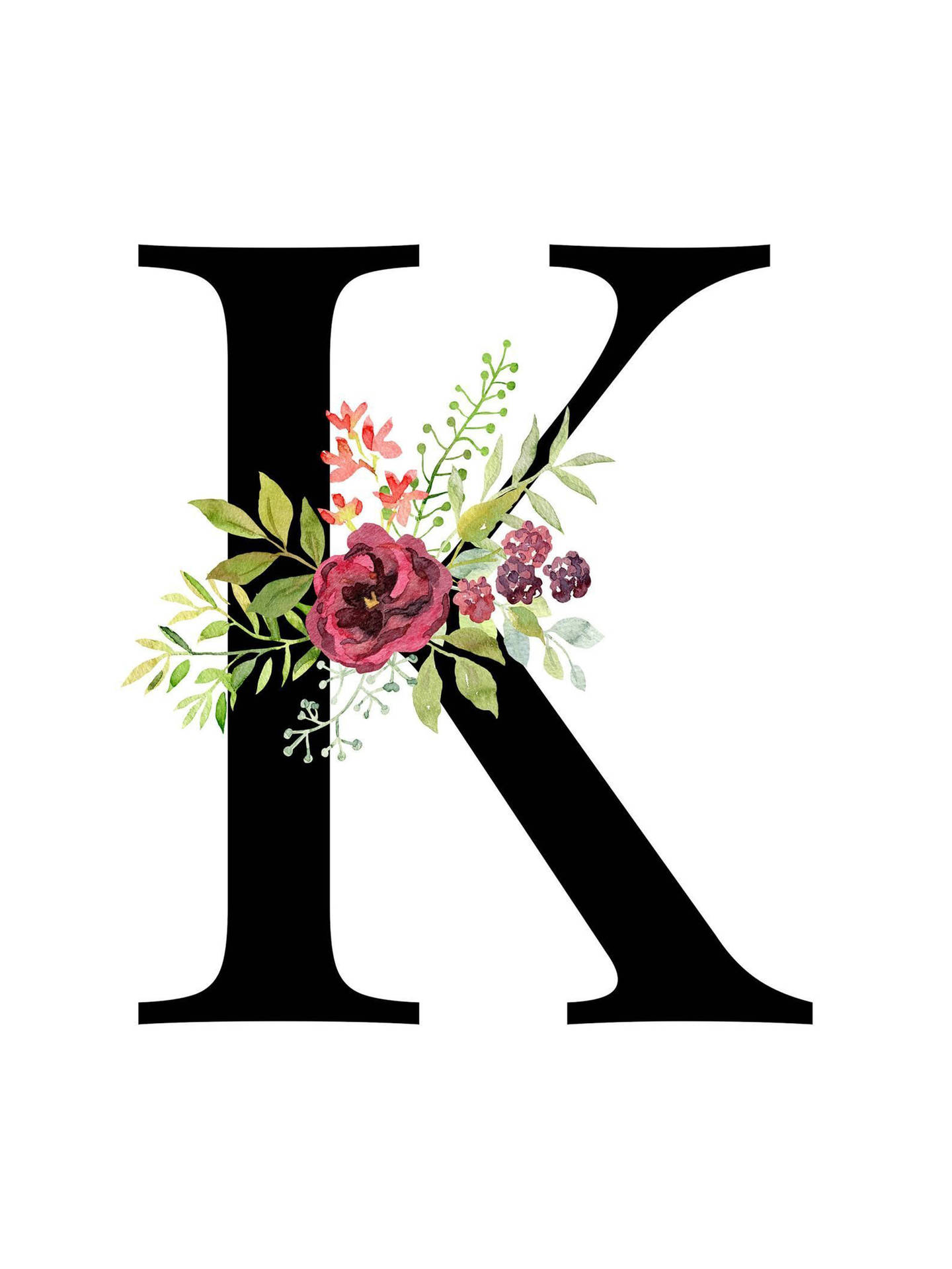 Floral Letter K