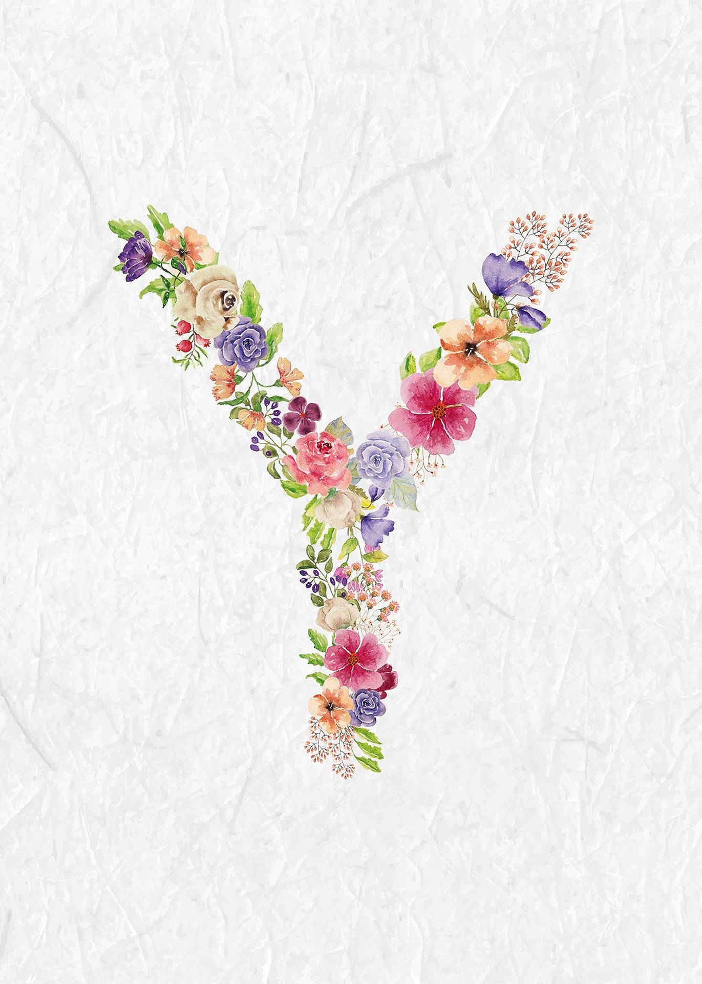 Floral Letter Y Background