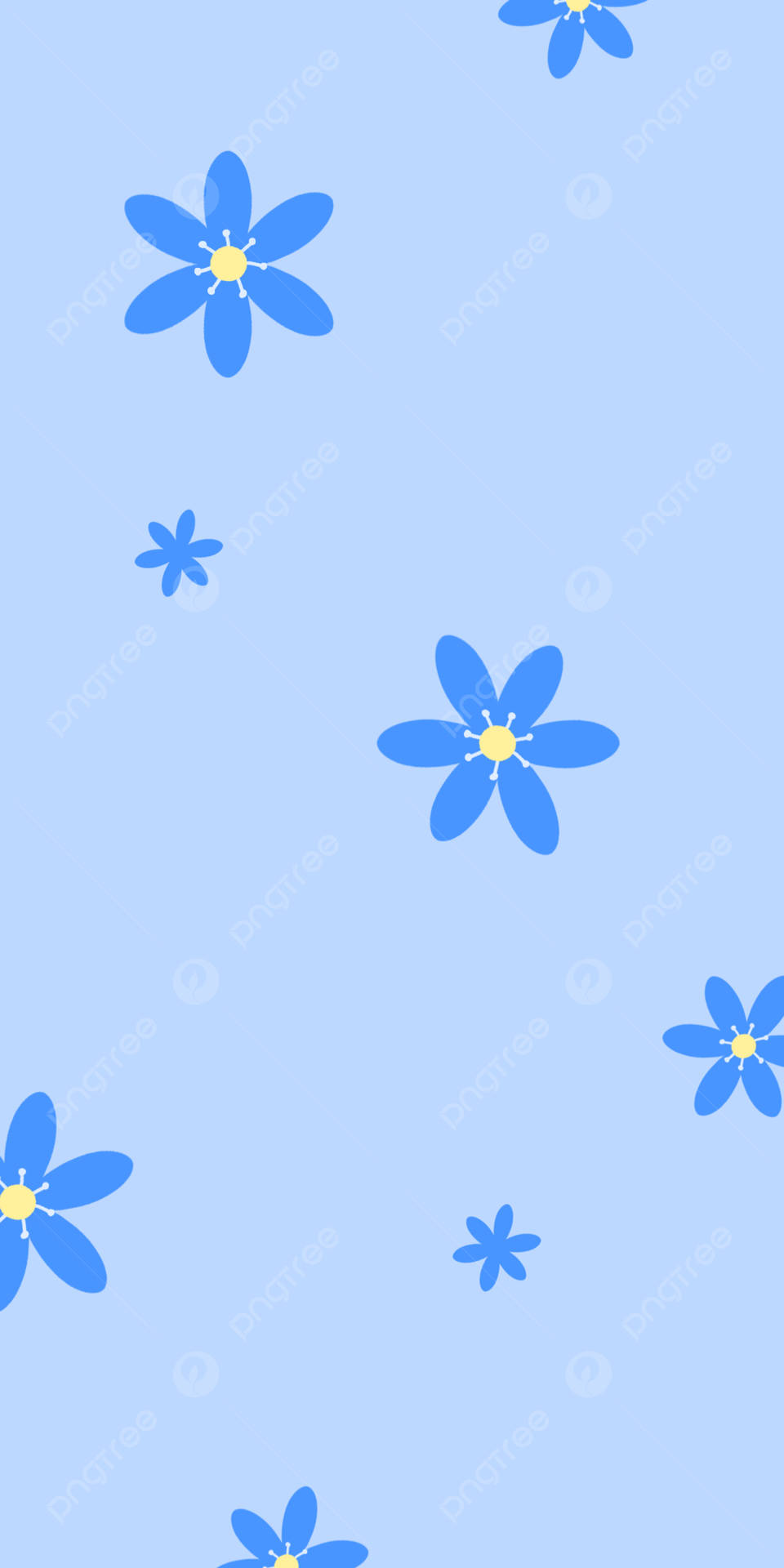 Floral Minimalist Blue Phone