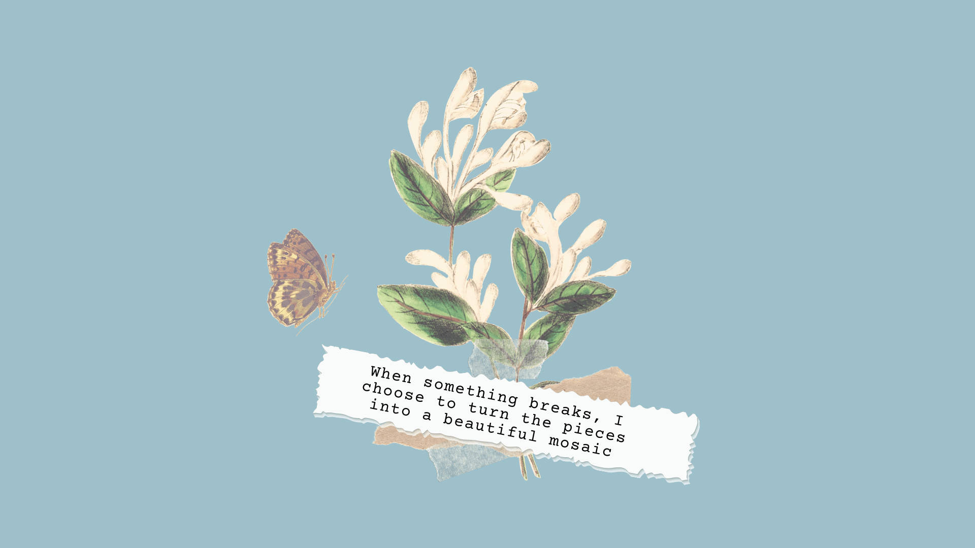 Floral Motivational Aesthetic Desktop Background