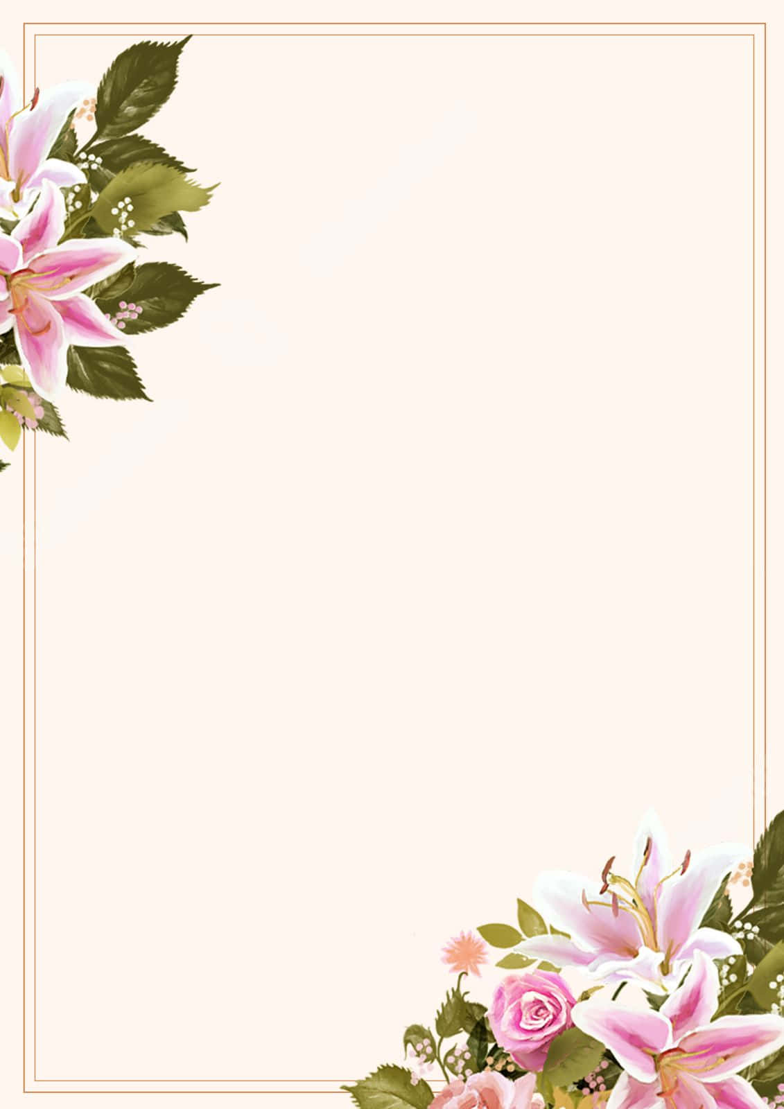 Floral Page Border Design Background
