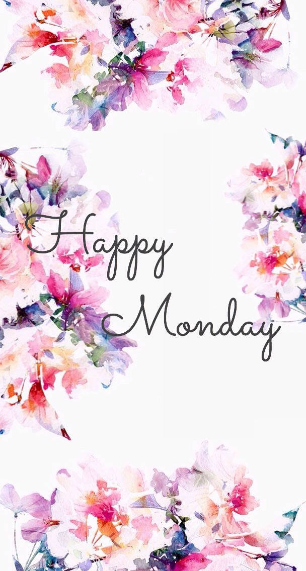 Floral Pastel Happy Monday Background