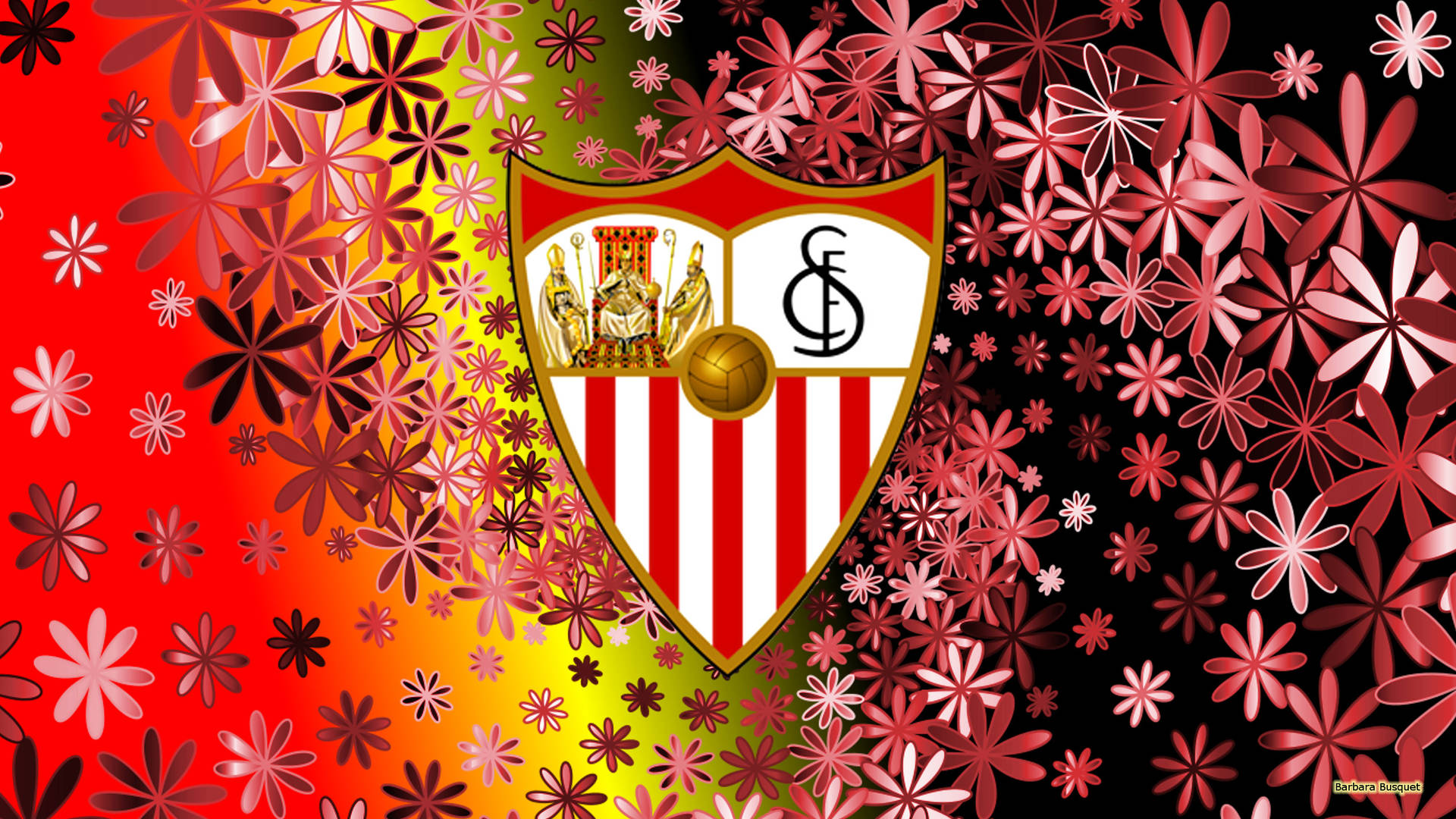 Floral Pattern Sevilla Fc Logo