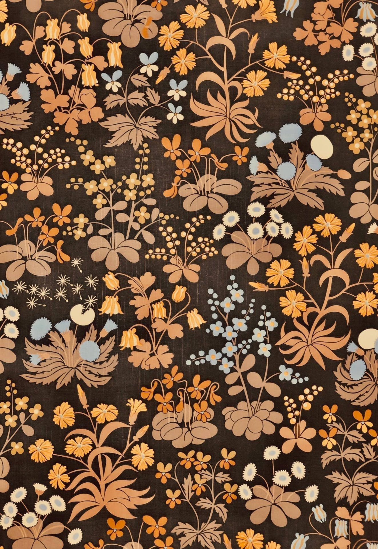 Floral Pattern Tan Aesthetic Background
