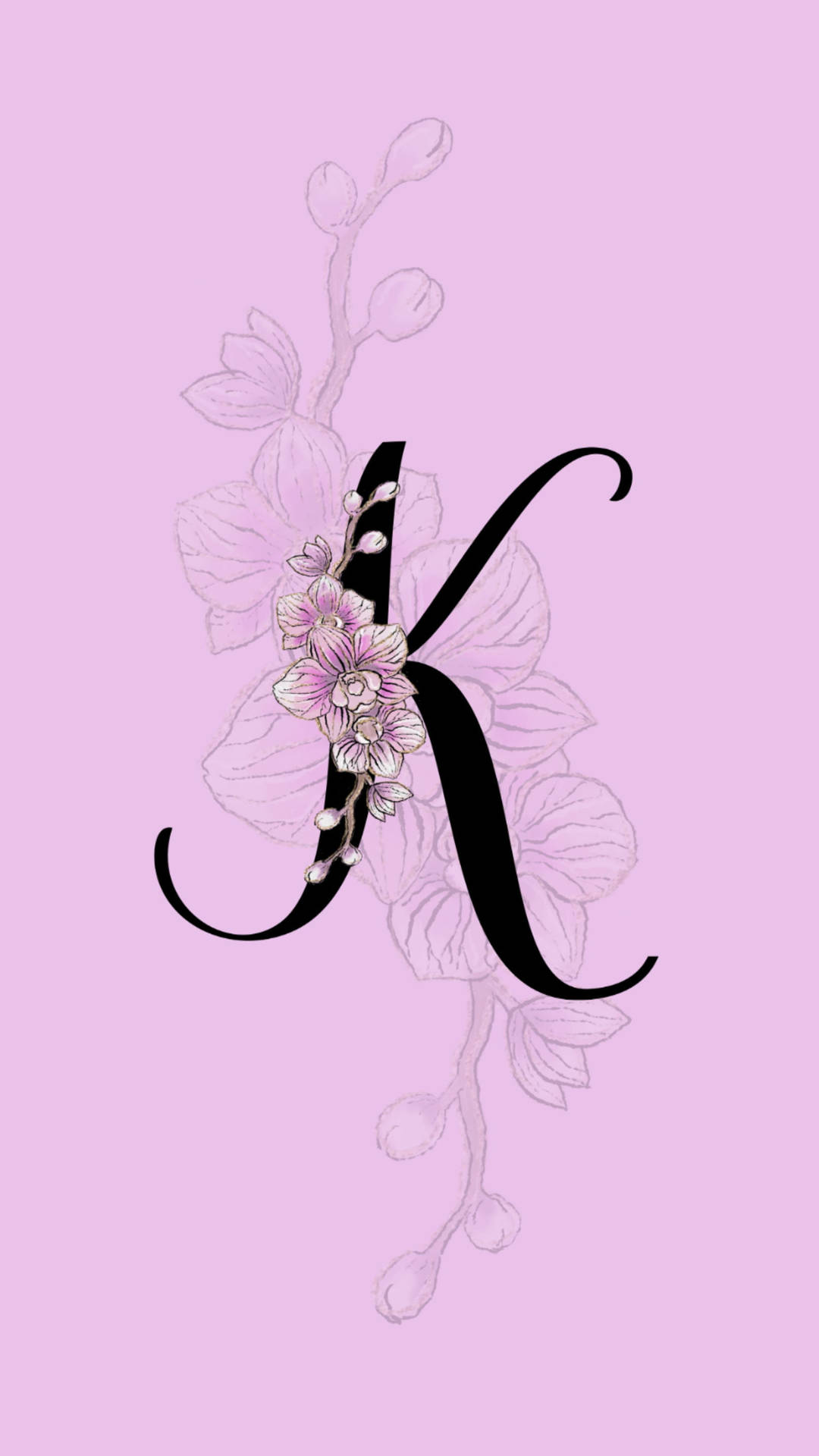 Floral Pink K Alphabet