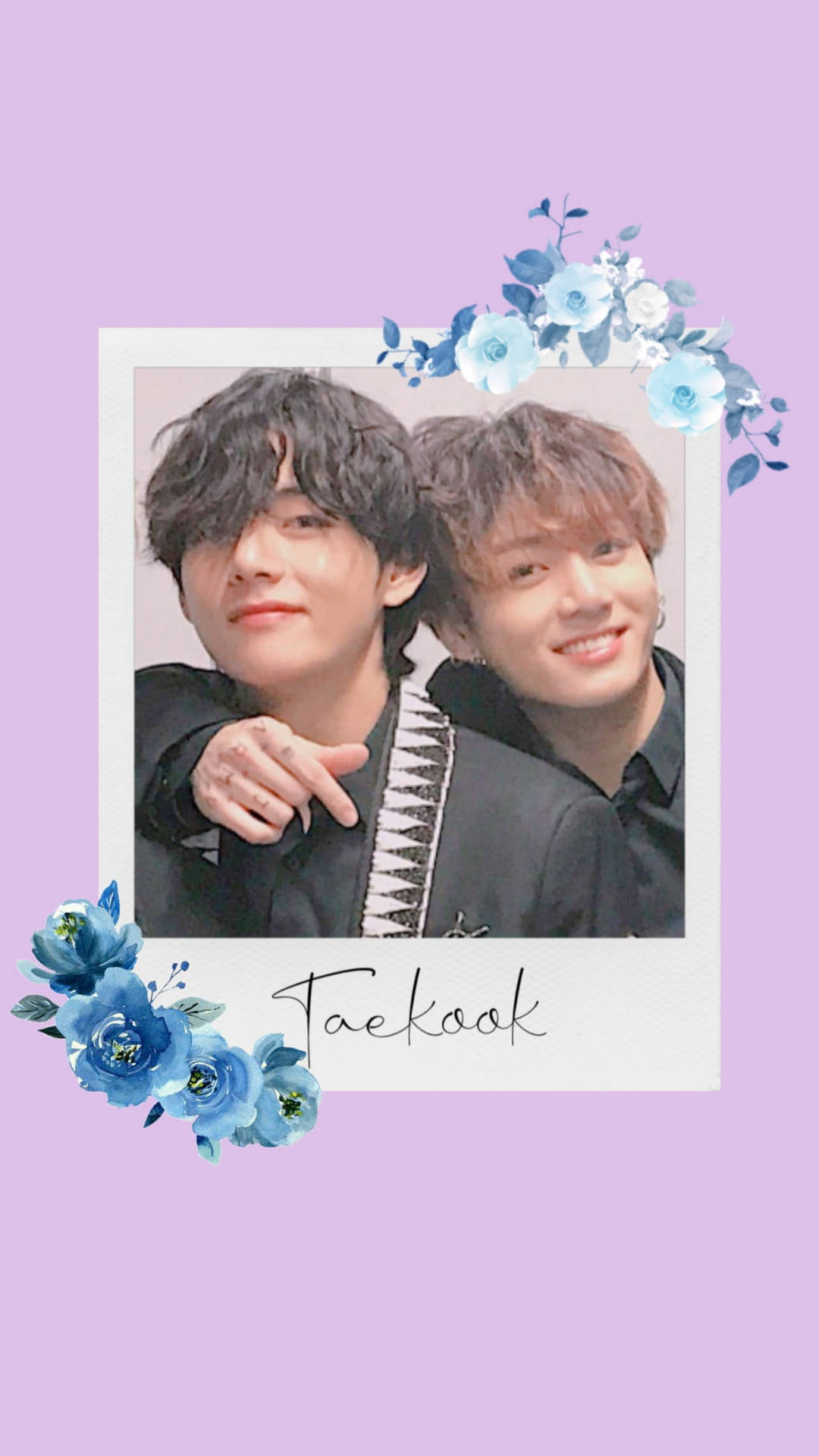 Floral Polaroid Taekook Bts