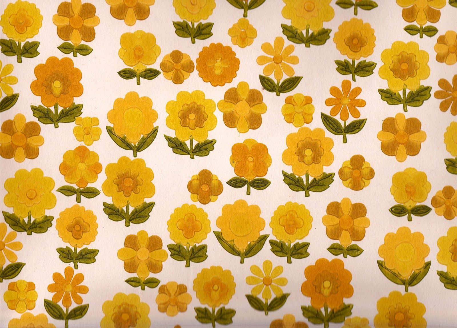Floral Retro Style 70s Aesthetic Desktop Background
