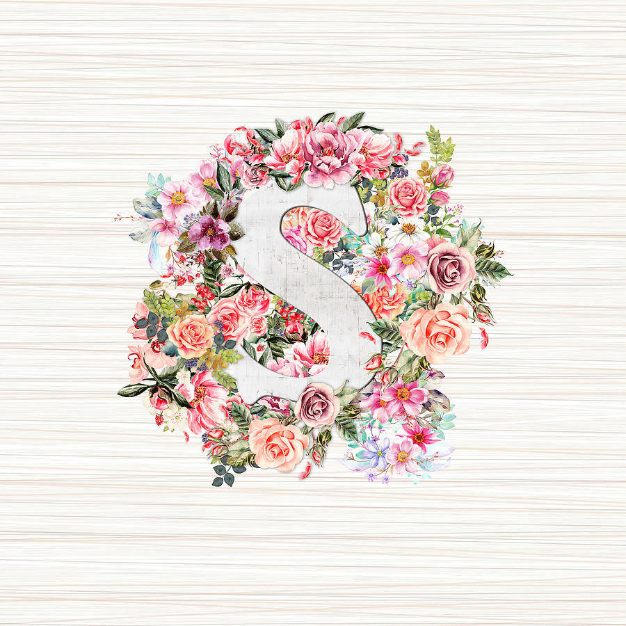 Floral S Letter Background