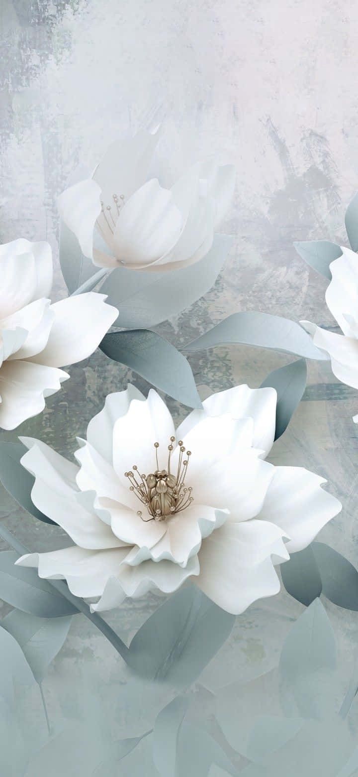 Floral Silver Aesthetic Iphone Background