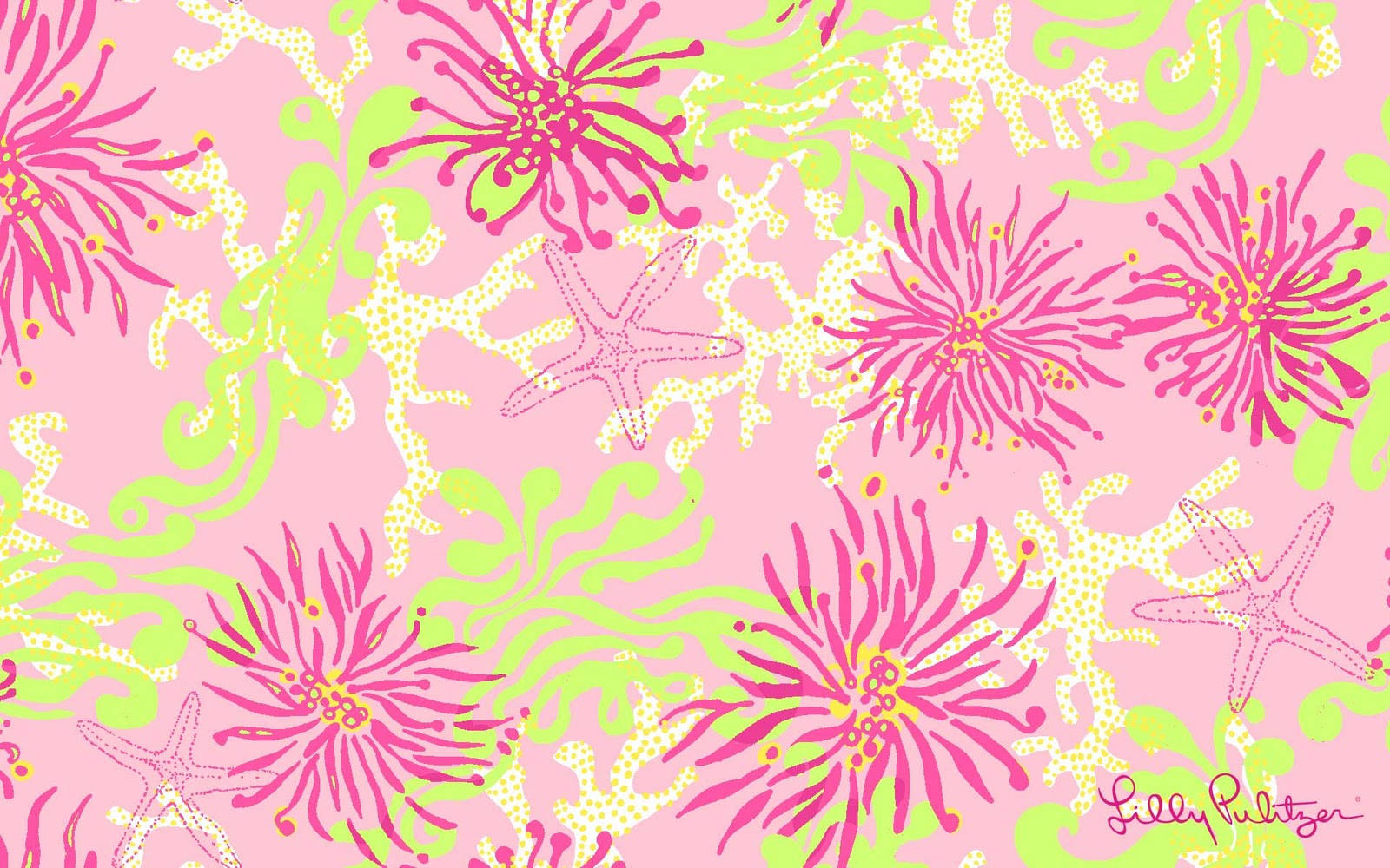 Floral Starfish Lilly Pulitzer Desktop Background