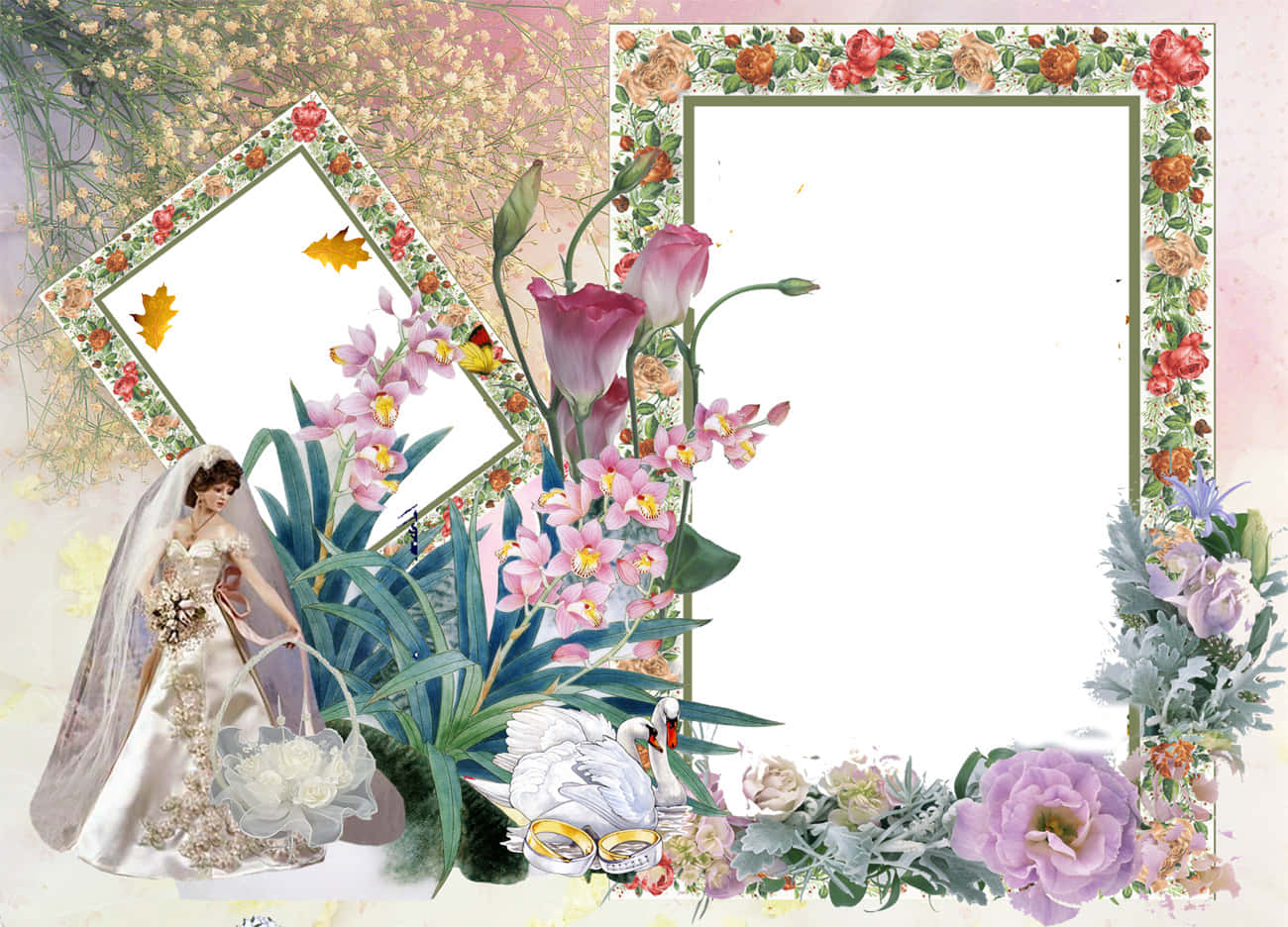 Floral_ Wedding_ Photo_ Frame Background