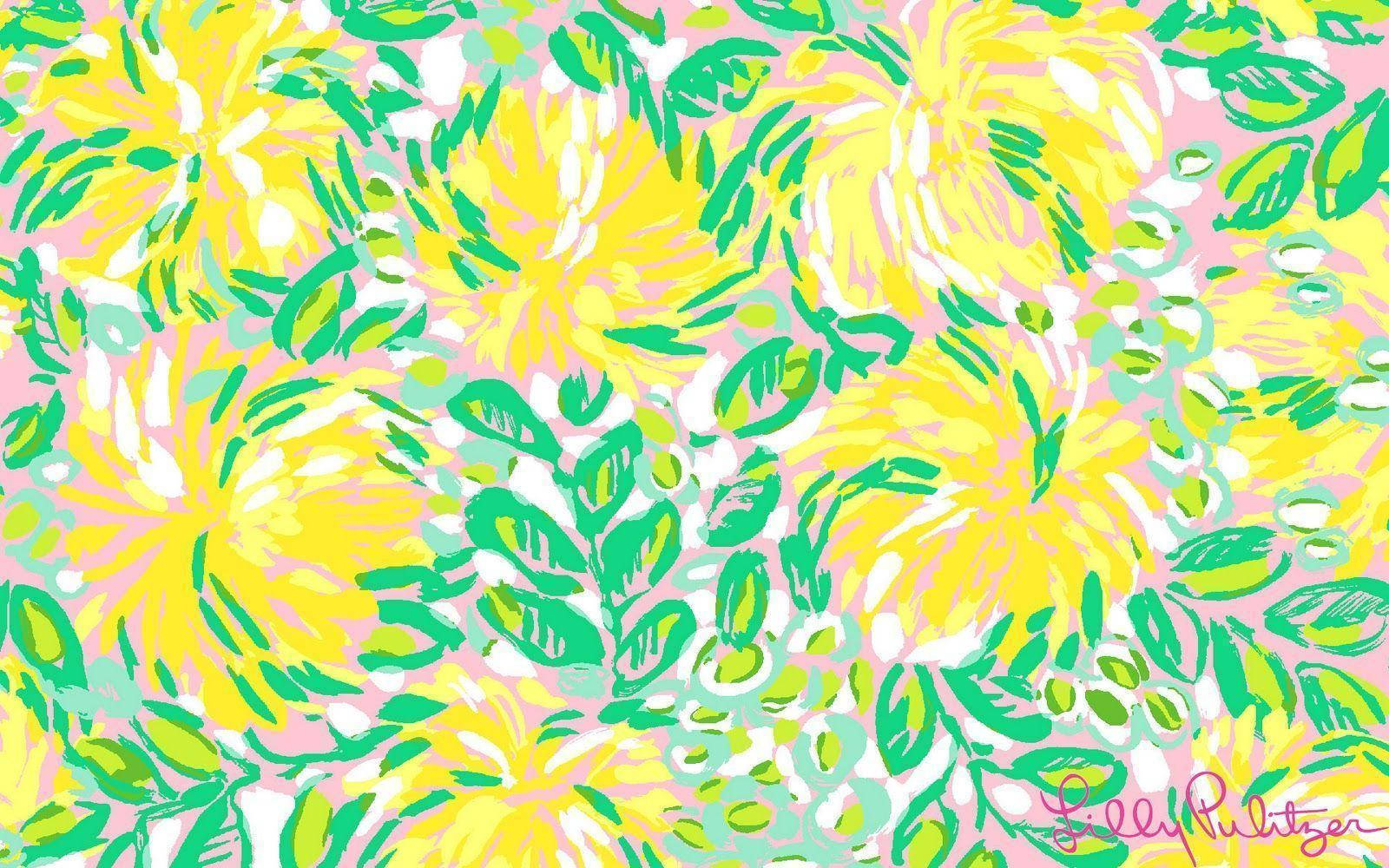 Floral Yellow Lilly Pulitzer Desktop Background