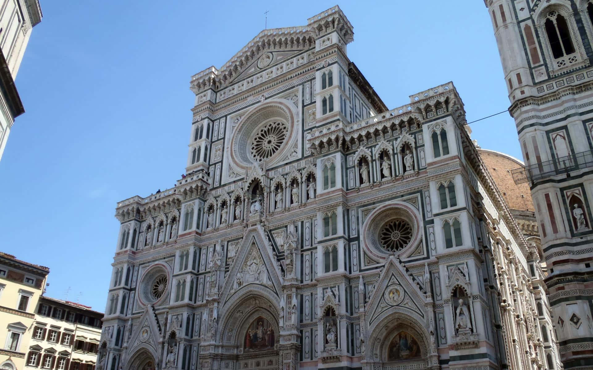 Florence Cathedral Front View Italy Background