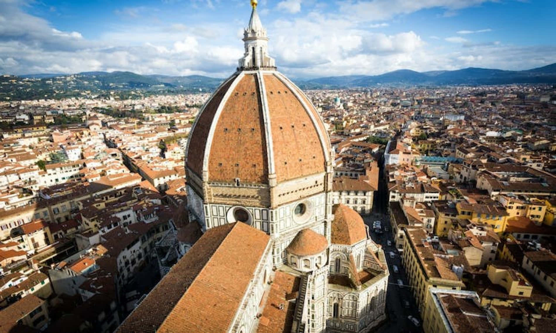 Florence Cathedral Italy Aerial View Background