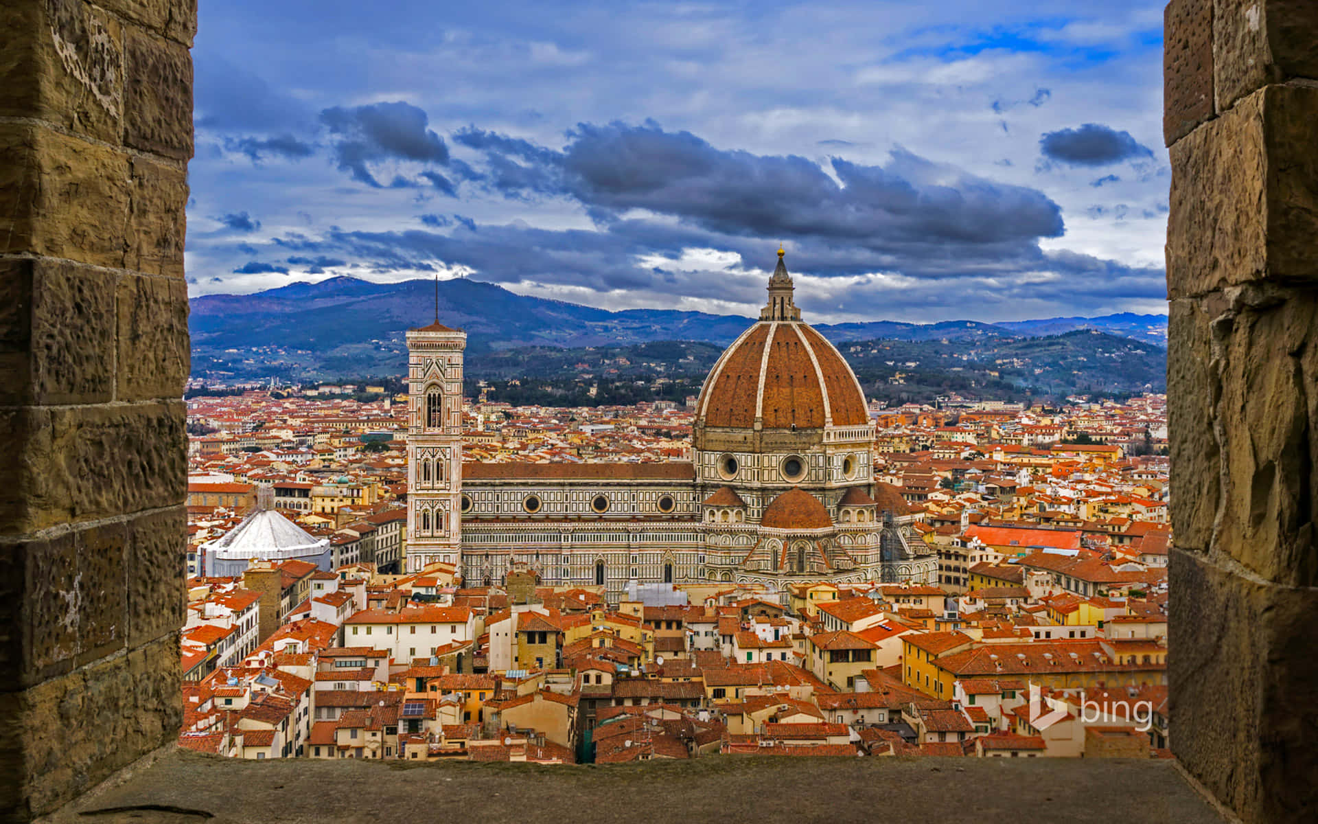 Florence Cathedral Italy Amazing View Background