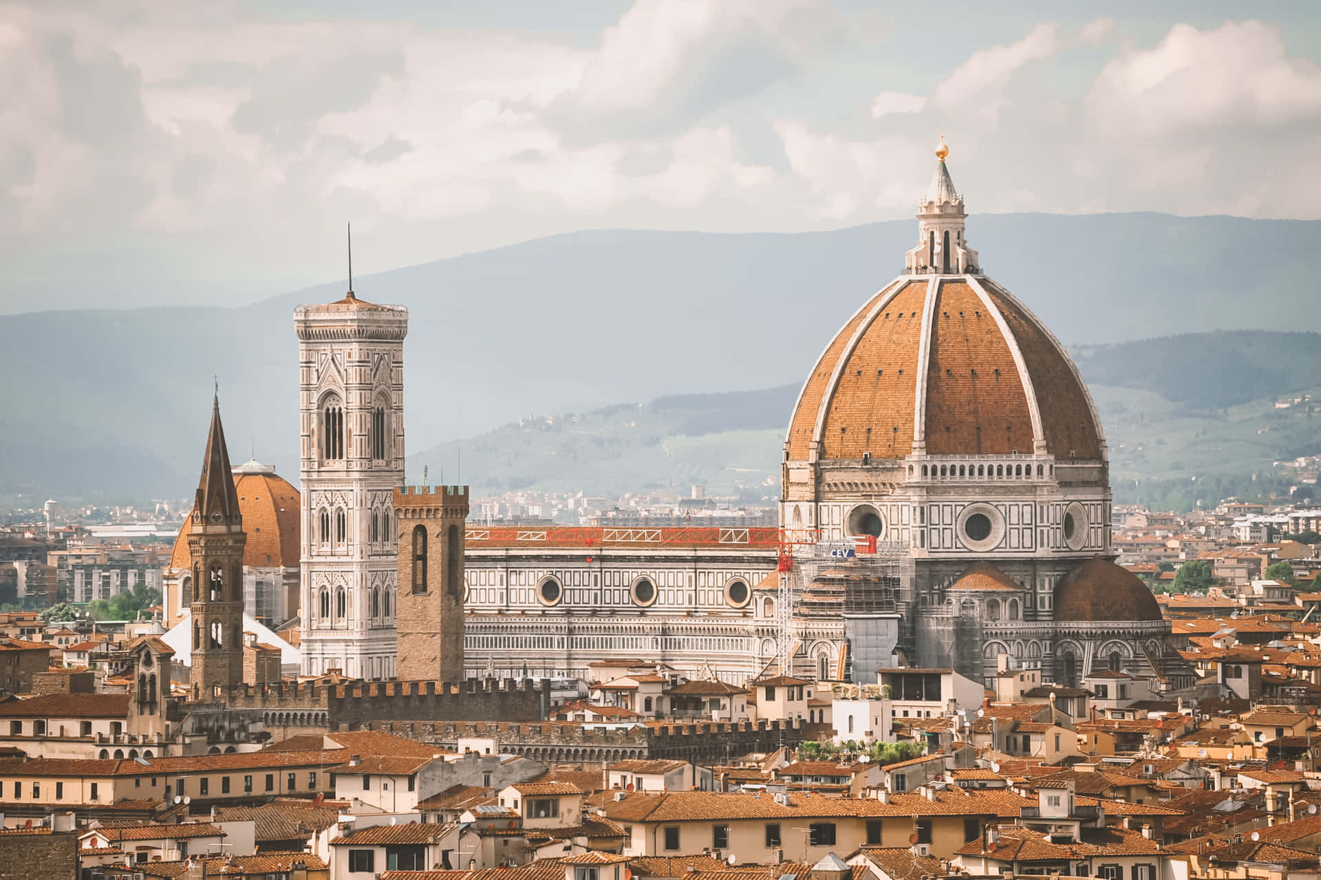 Florence Cathedral Italy Beautiful View Background