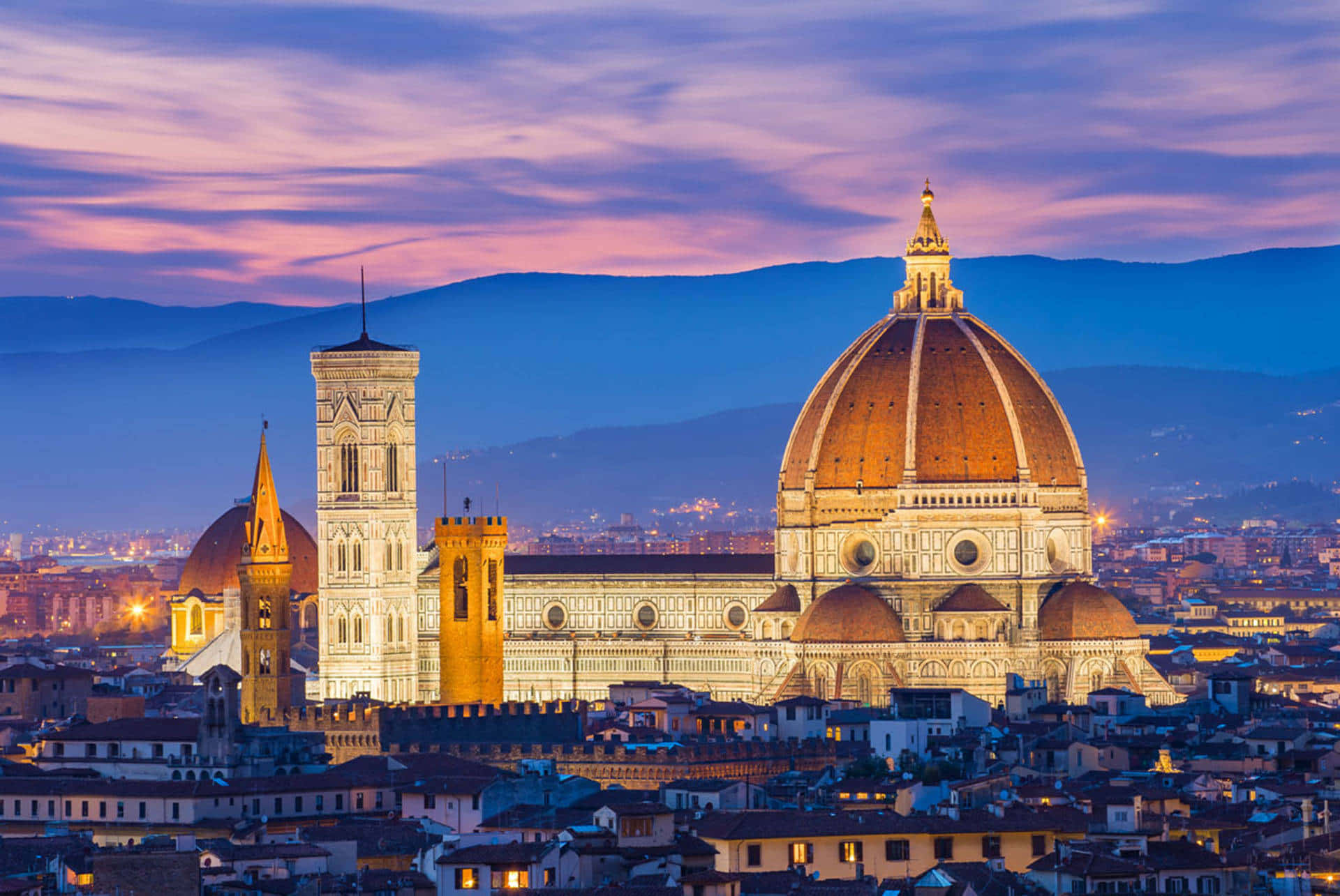 Florence Cathedral Italy Nice Skies Background