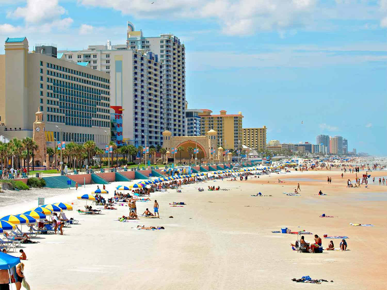 Florida Beach And Hotels Background