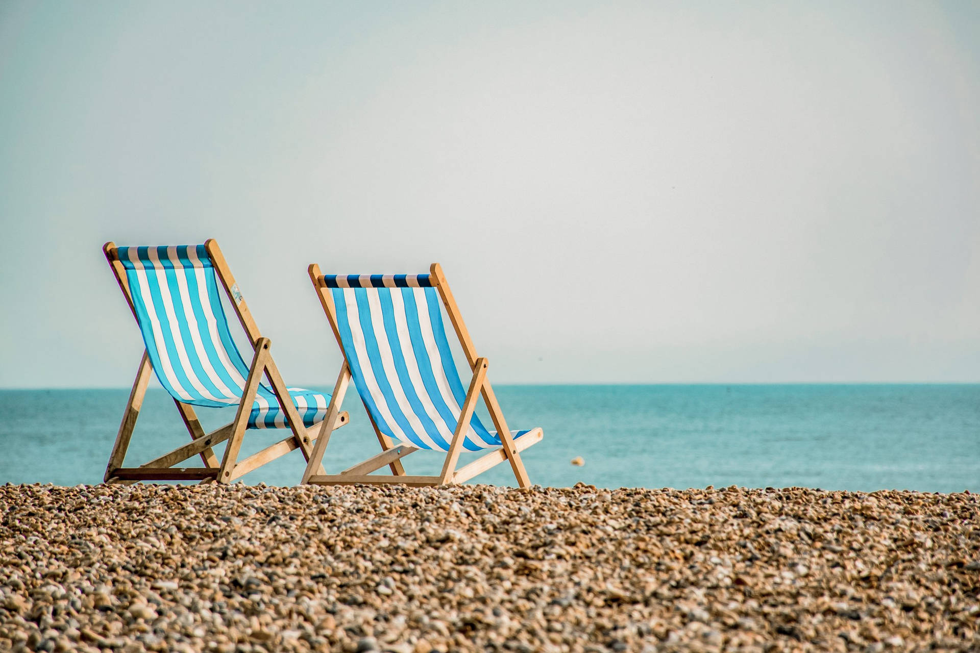 Florida Beach And Two Sun Chairs Background