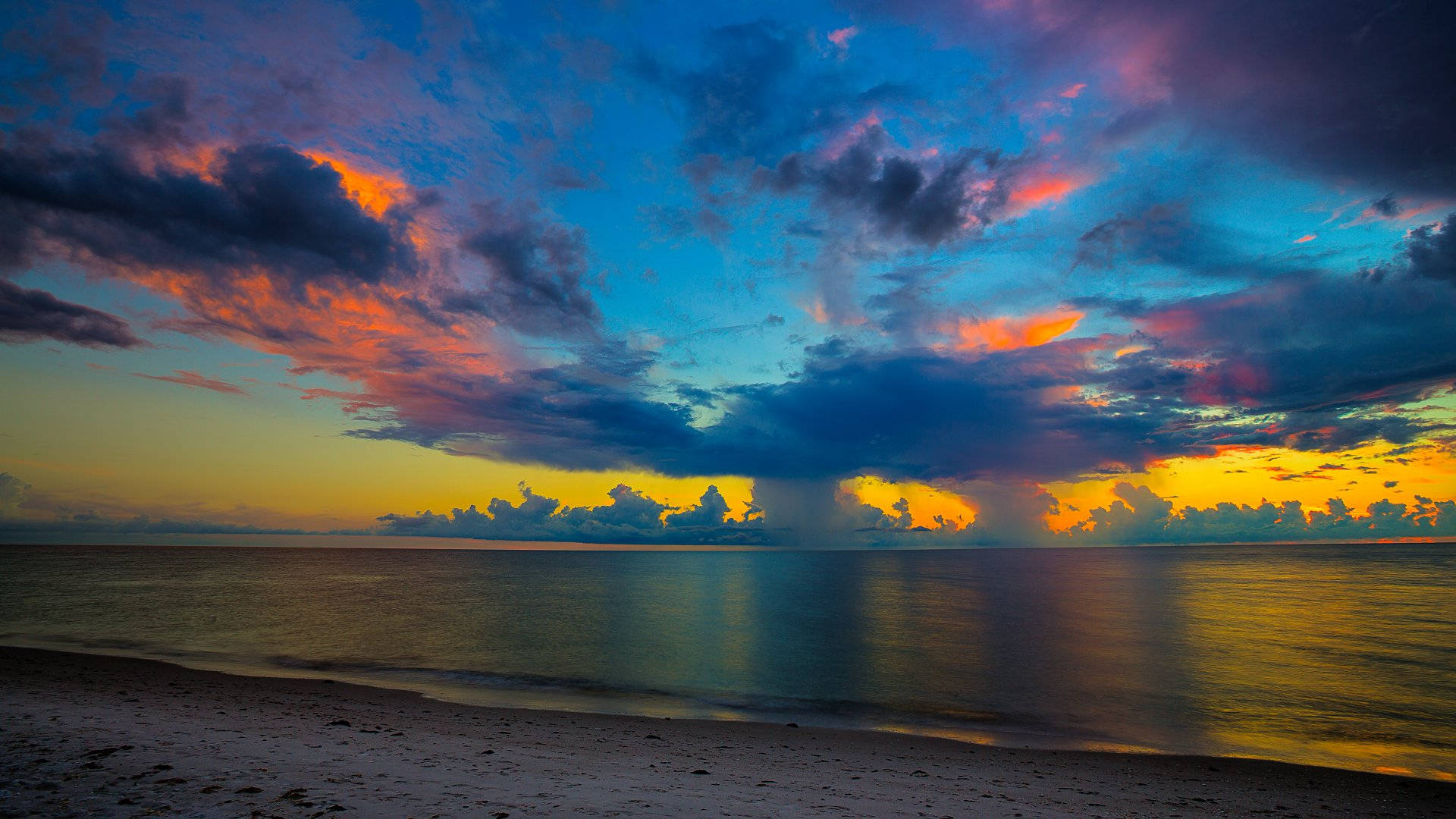 Florida Beach Colorful Clouds Background