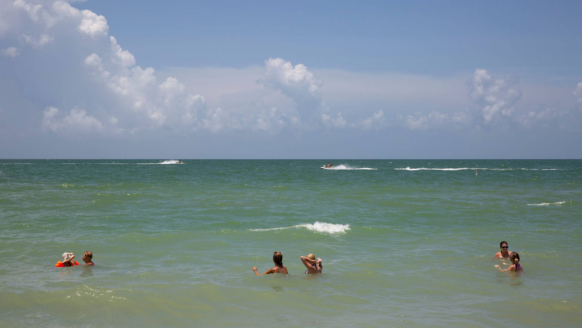 Florida Beach Group Of People Swimming