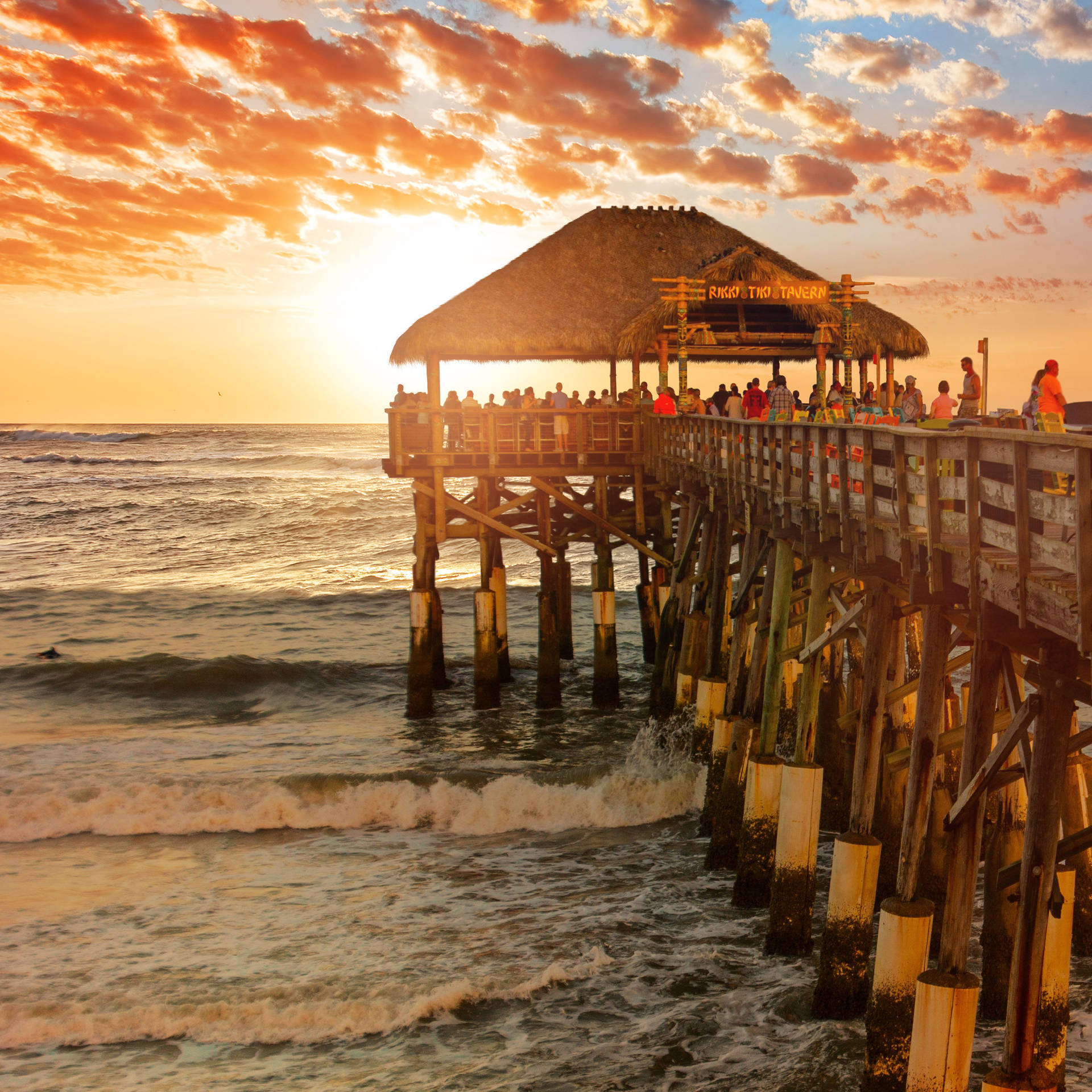 Florida Beach Scenic Sunset Background