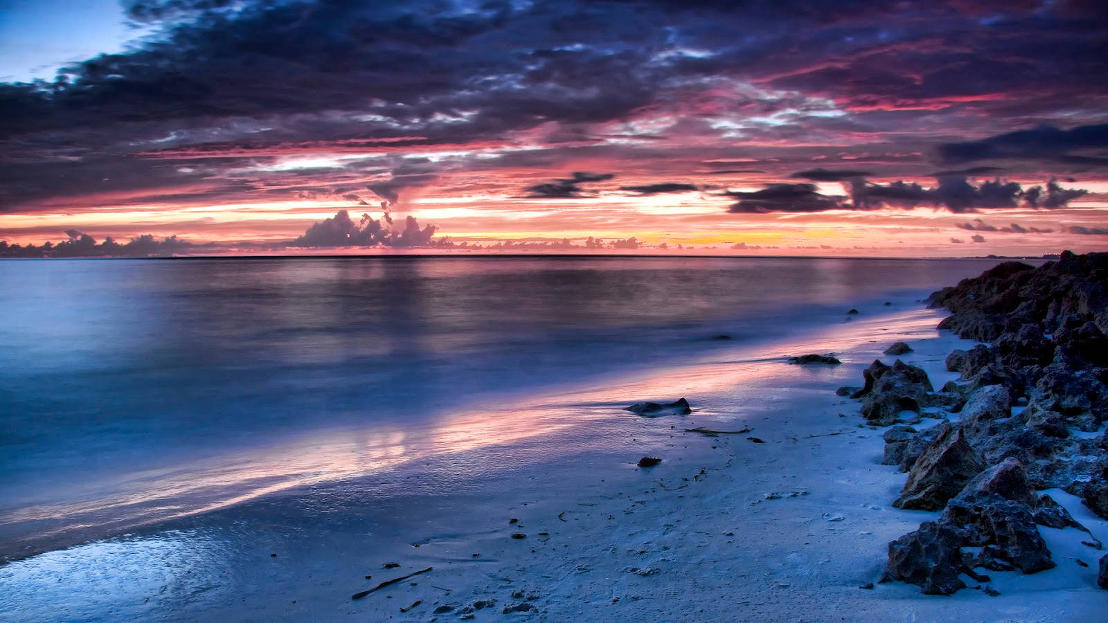 Florida Beach Scenic Sunset Background