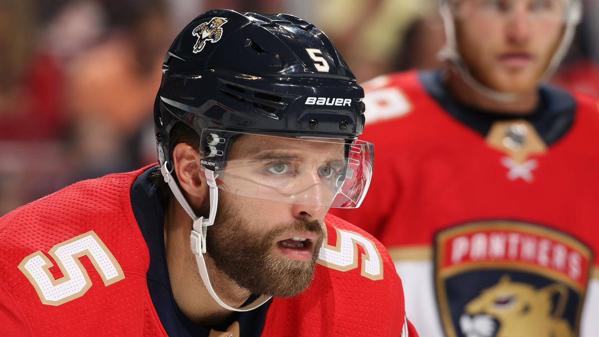 Florida Panthers Athlete Aaron Ekblad Against Vancouver Canucks Background