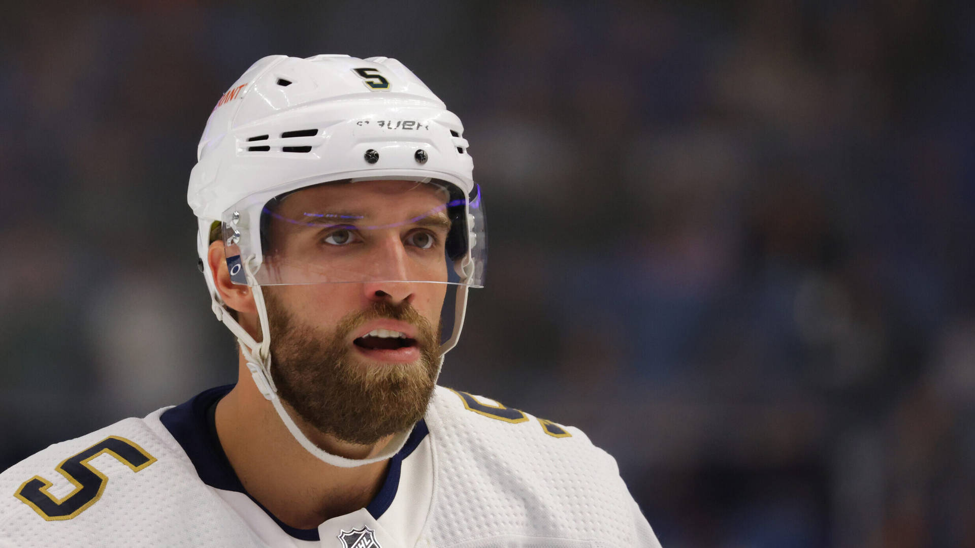 Florida Panthers Defenseman Aaron Ekblad Close Up Shot Background