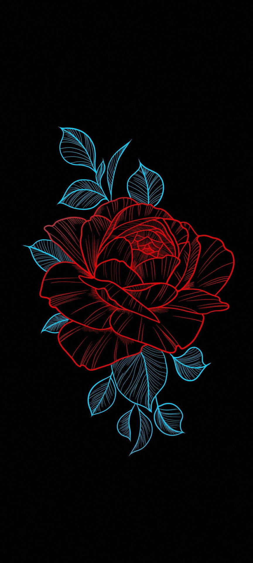 Flower Design Neon Rose