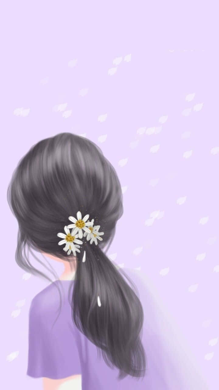 Flower Hairtie For Girls Background