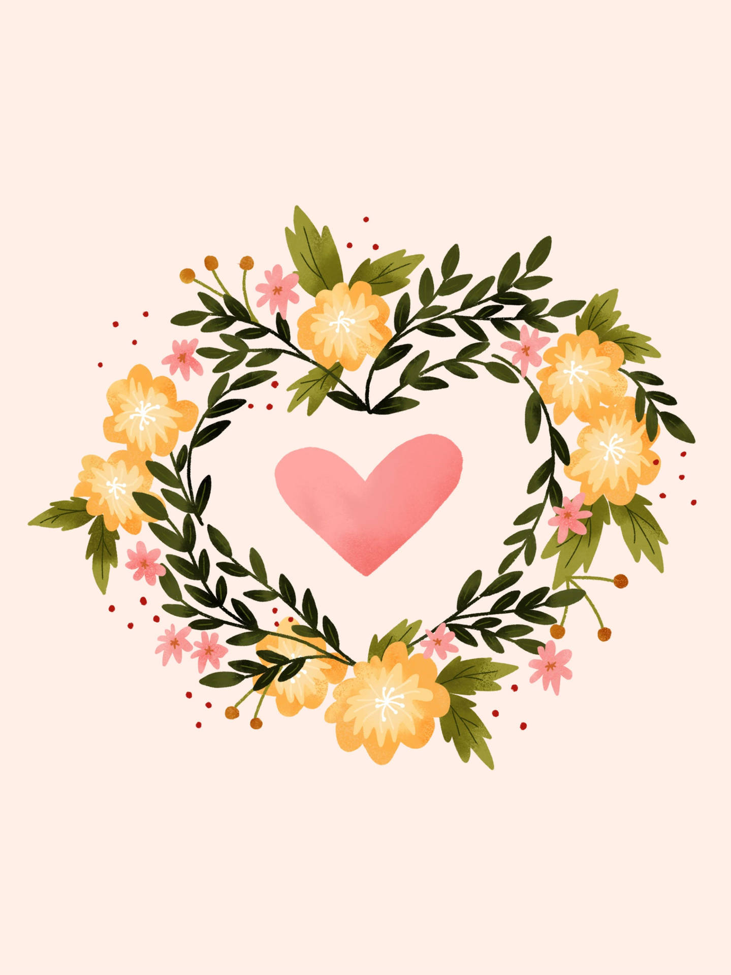 Flower Heart Graphic Design Background