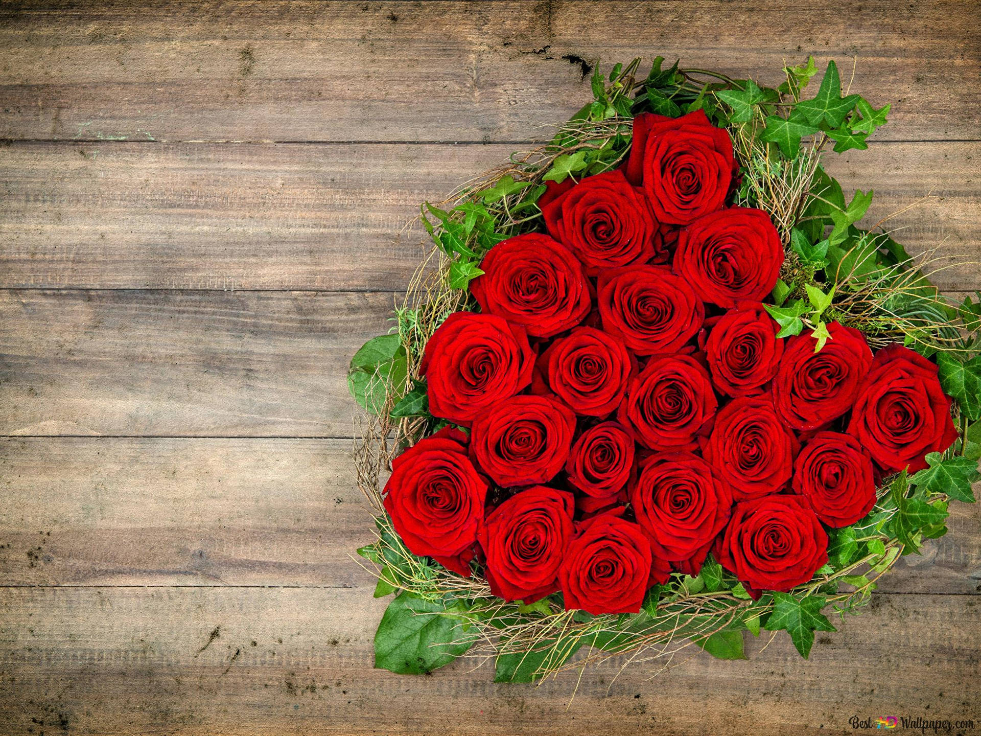 Flower Heart Of Roses For Valentines Day Background