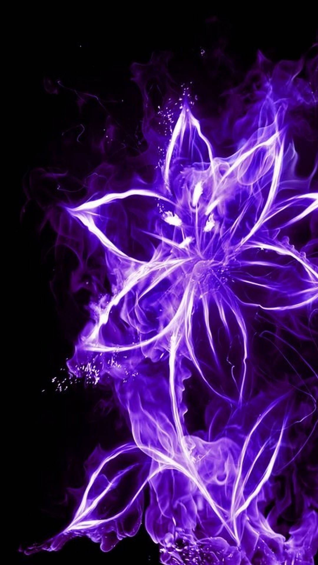 Flower Neon Purple Iphone Background