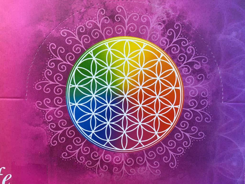 Flower Of Life - A Purple And Pink Design Background