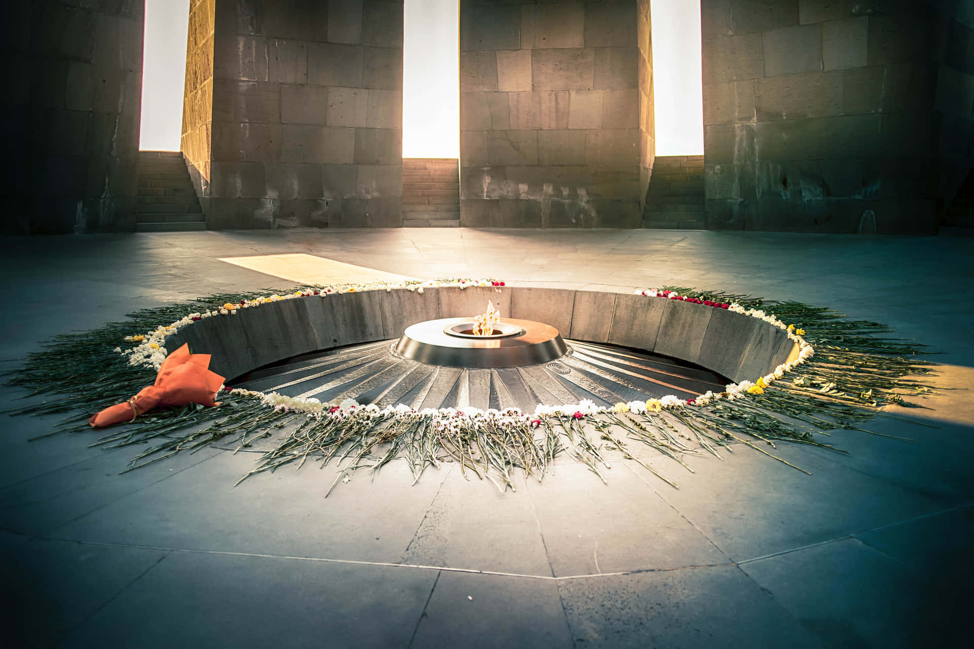 Flower Offerings At The Armenian Genocide Memorial