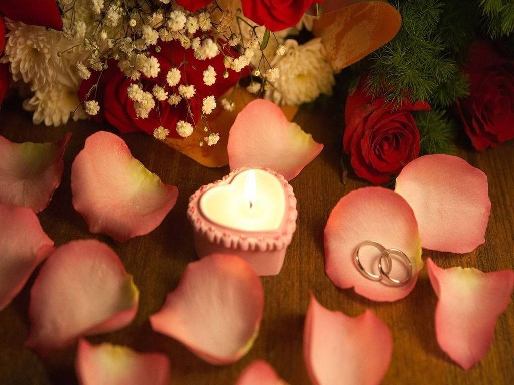 Flower Petals Valentines Desktop Background