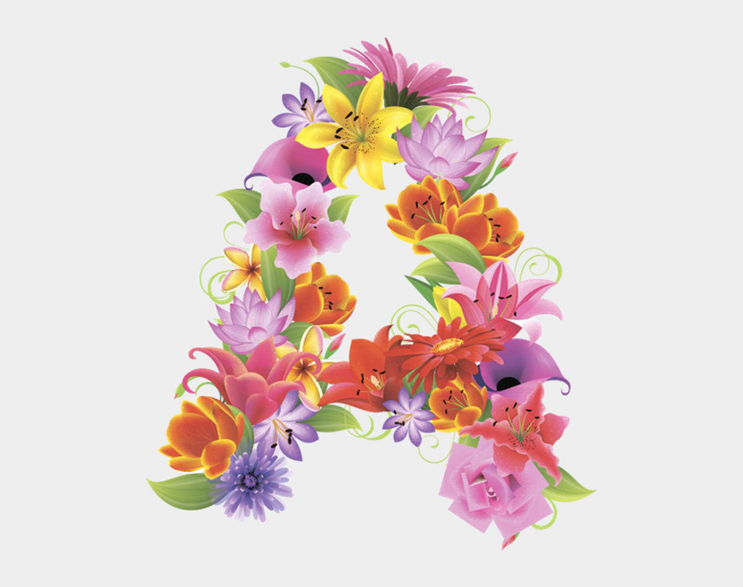 Flower Shaped Capital Alphabet Letter A
