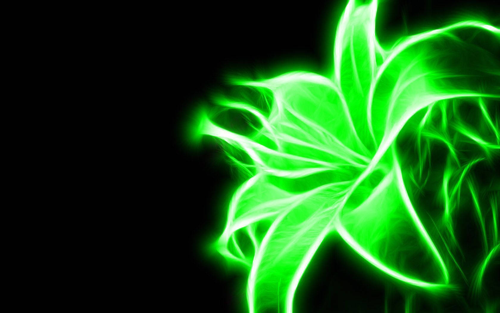 Flower-shaped Green Fire Background