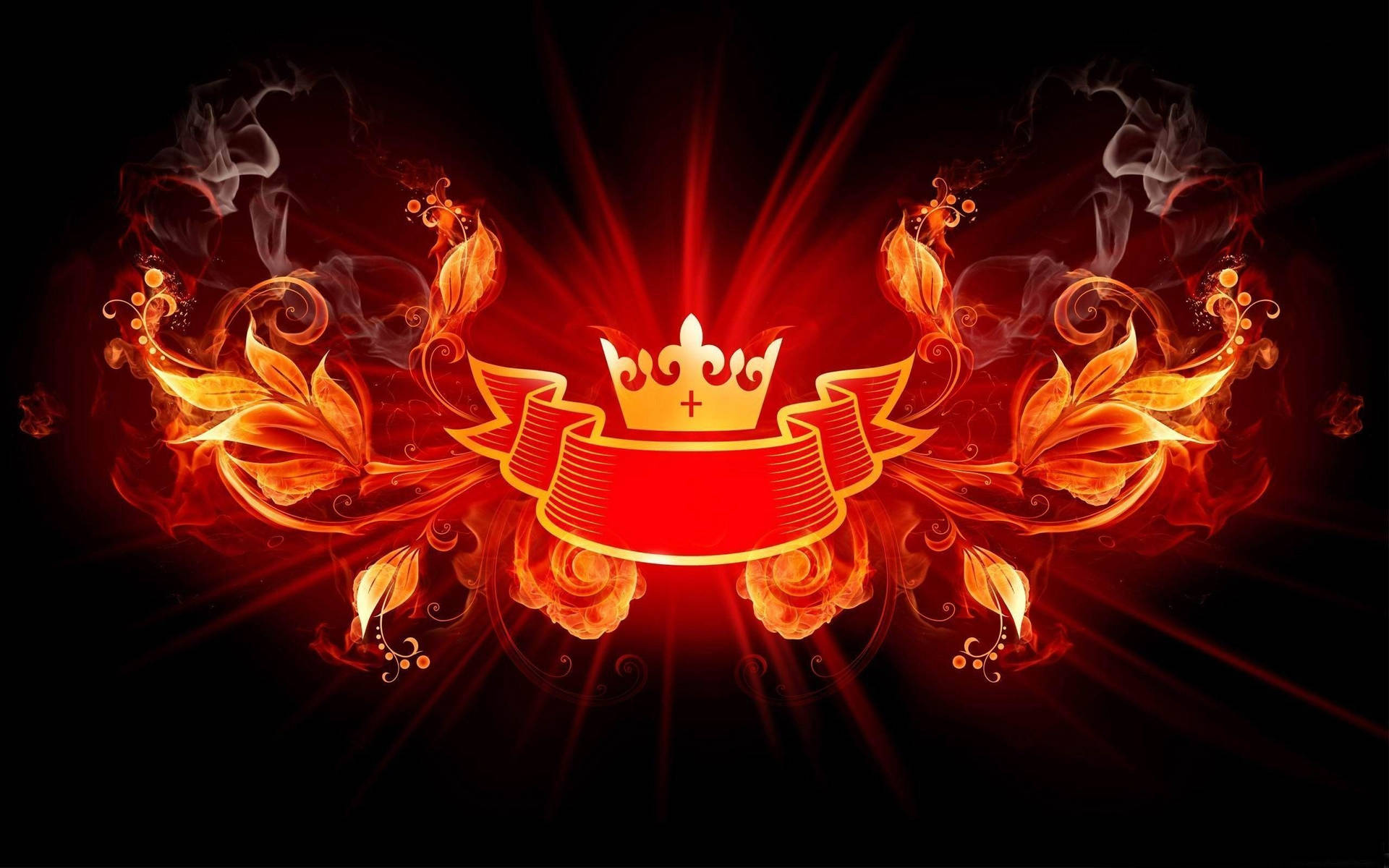 Flower-shaped Red Fire Background