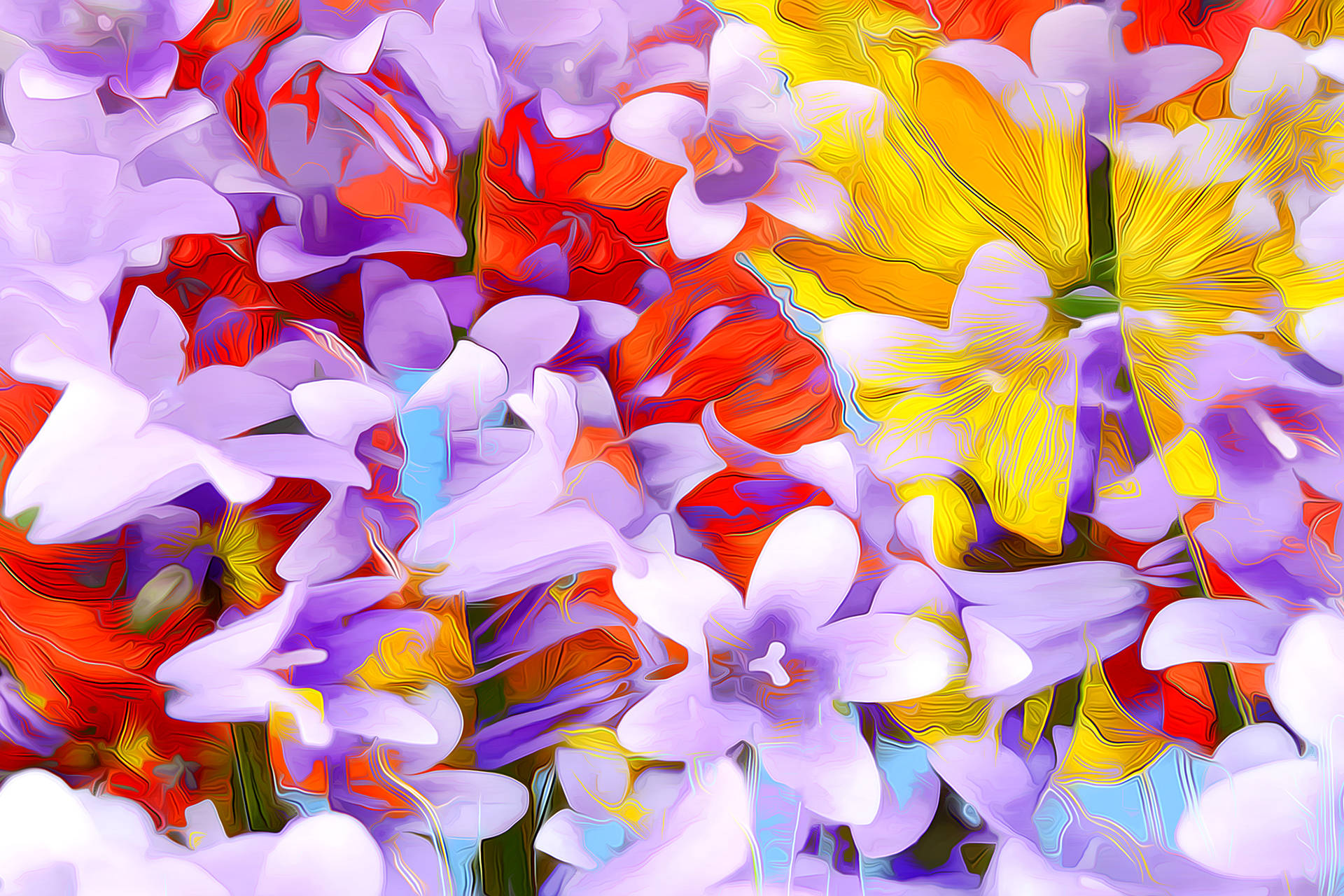 Flowers Abstract Art Background