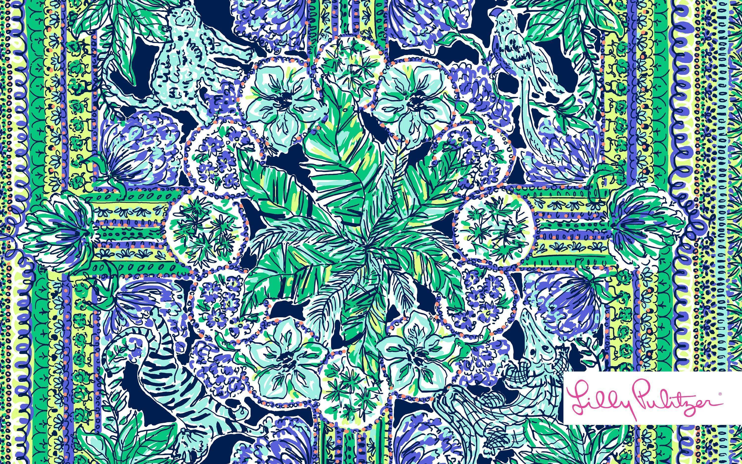 Flowers And Animals Lilly Pulitzer Desktop Background